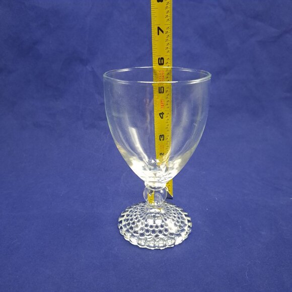 Anchor Hocking Vintage Bubble Foot Clear Glass Water Goblet With Elegant Design - Picture 7 of 9